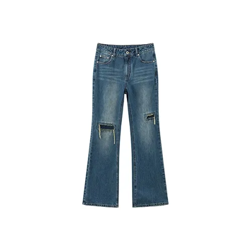 NO ONE ELSE Джинсы Женские Темно-Джинсовый Синий