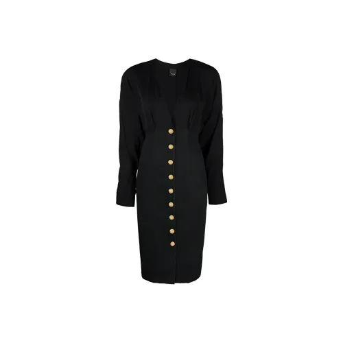 PINKO Длинное платье с длинными рукавами женское черное