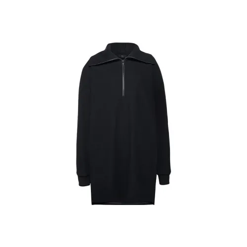 Yohji Yamamoto Черные Женские Длинные Платья с Длинными Рукавами