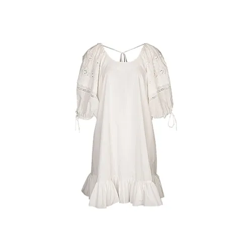 AIVEI Короткое платье с короткими рукавами женское белое