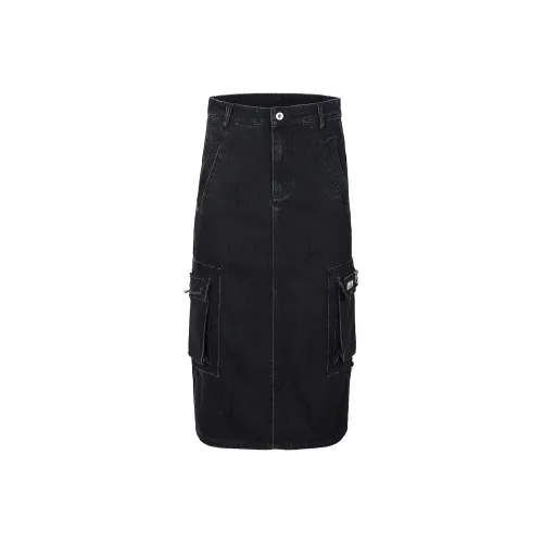 Guuka Hero Denim Long Skirt Women's Black