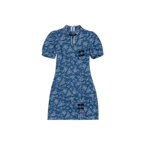 Leather Cat Многоцветные Женские Короткие Платья с Рукавами