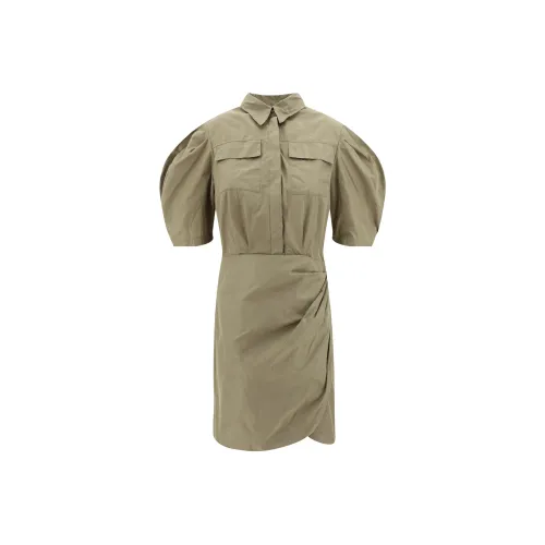 MSGM Короткий рукав Платье Женское Зеленое
