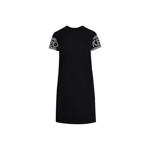 KENZO Черное Женское Короткое Платье с Рукавами