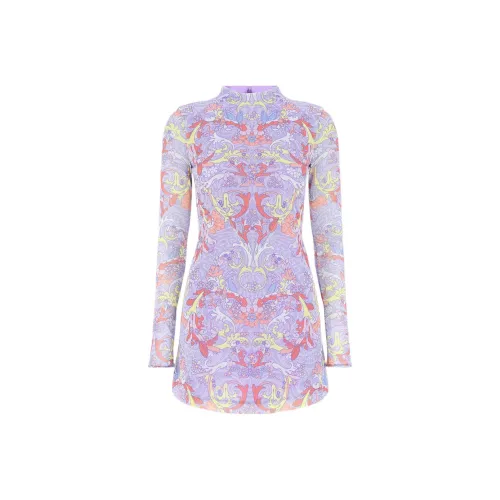 VERSACE Светло-фиолетовый Женские Длинные Платья с Рукавами