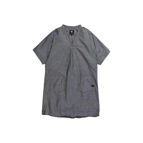 г Звезда RAW Короткий рукав Платье Женское Серое