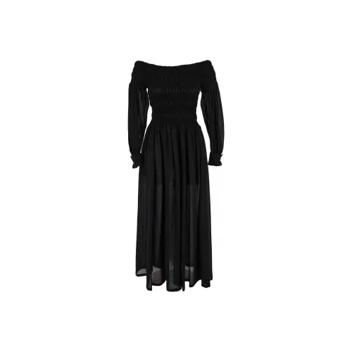 MaxMara Длинное платье с длинными рукавами женское черное