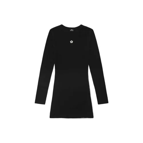 VANS Sandy Liang Черное Женское Длинное Платье с Рукавами