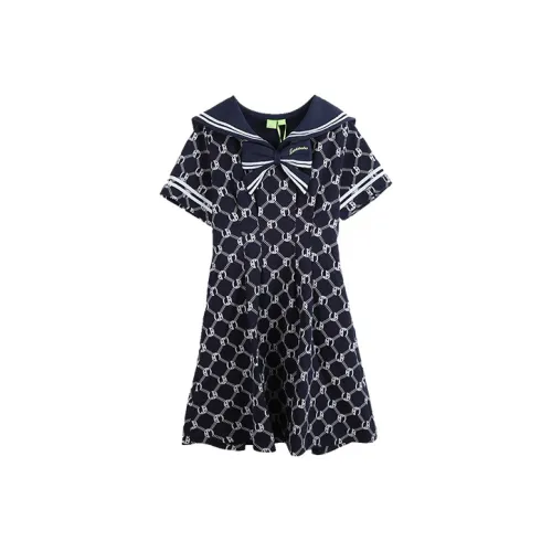 LALABOBO Blue Женские Короткие Платья с Рукавами