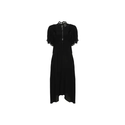 ISABEL MARANT ETOILE FW24 Короткое платье с короткими рукавами женское черное