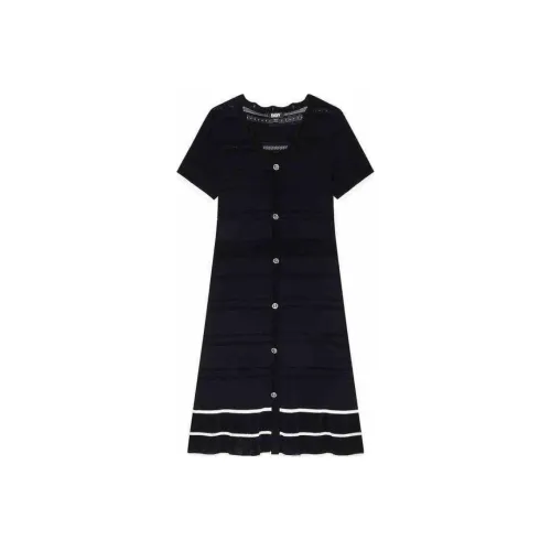 DKNY Короткое платье с короткими рукавами женское черное