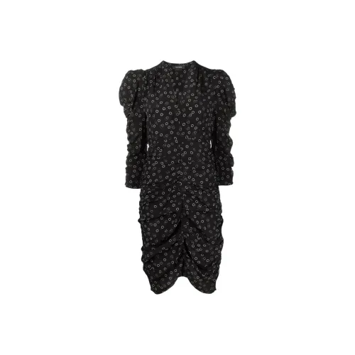 ISABEL MARANT Черное Женское Длинное Платье с Рукавами