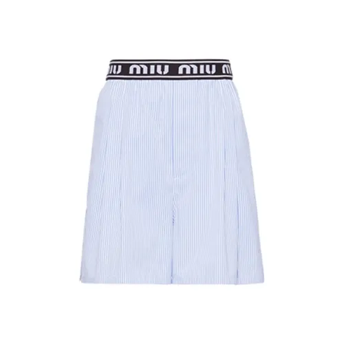 MIU MIU Синие Женские Повседневные Шорты