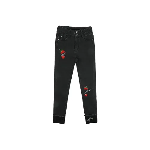 LALABOBO Pencil Pants Jeans Women's Black ЛЕЙЛАБОБО Карандашные брюки Джинсы Женские Черные