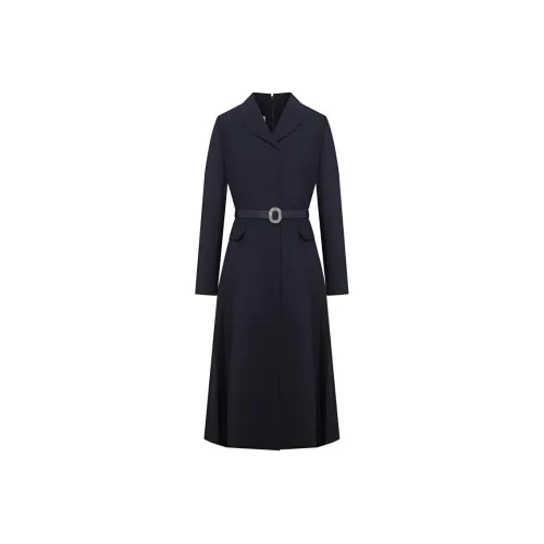 BBLLUUEE Длинное платье с длинными рукавами женское чернильно-синий