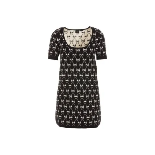 PINKO Черное Женское Короткое Платье с Рукавами