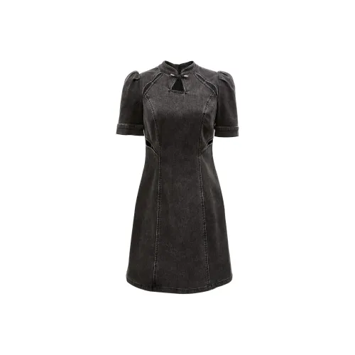 ONLY Короткий рукав Платье Женское Темно-джинсовая серый