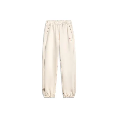 LINING Sports Life Collection Вязаные тренировочные штаны женские цвет лебедино-белый