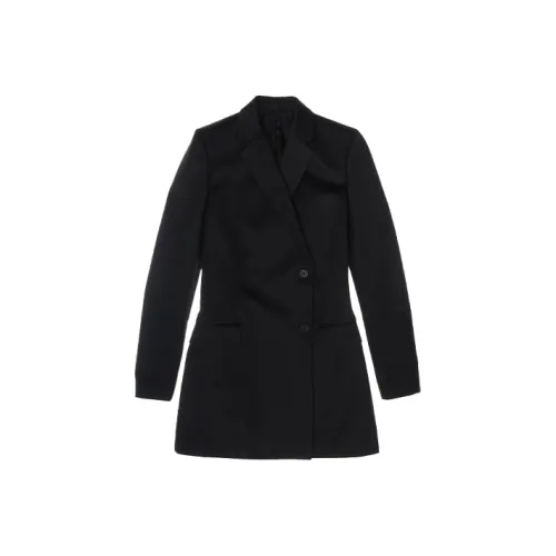 Helmut Lang Черное Женское Длинное Платье с Рукавами