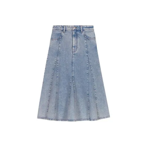 Maje Denim Long Skirt Women's Blue