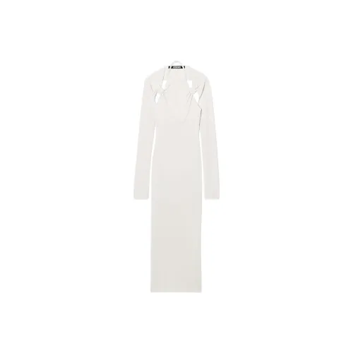 Jacquemus Светло-серый Женские Длинные Платья с Рукавами