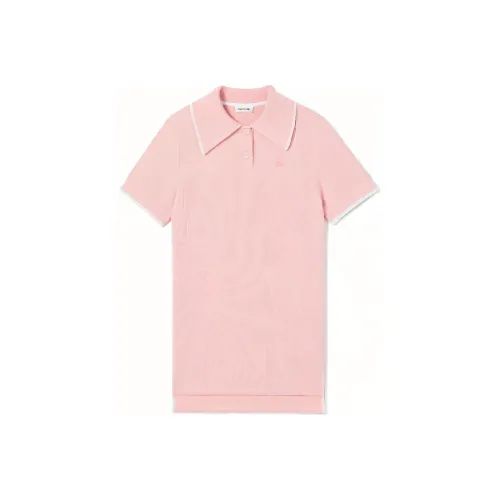 LACOSTE Розовое Женское Короткое Платье с Рукавами