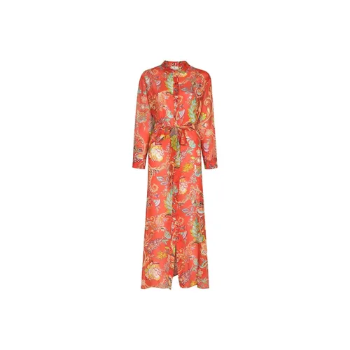 ETRO Многоцветные Женские Длинные Платья с Рукавами