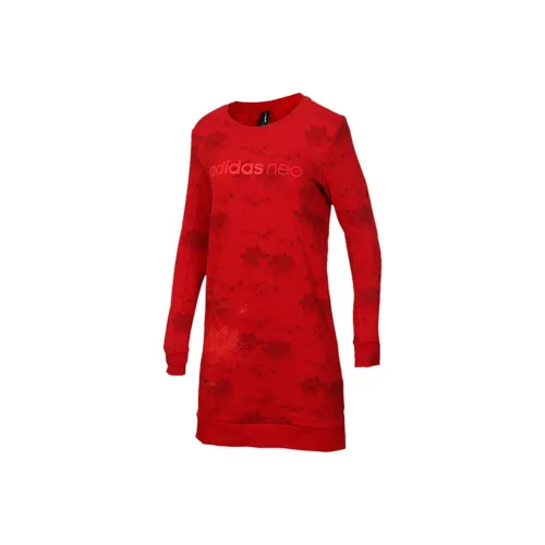 ADIDAS NEO Red Женские Длинные Рукава Платья