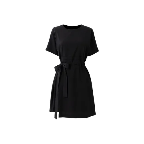 SOON FLOWER Короткий рукав Платье Летнее Женское Черное