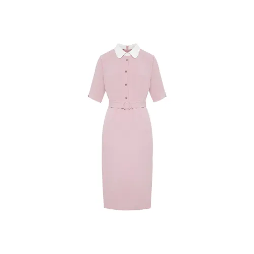 BBLLUUEE Короткий рукав Платье Женское Розовое