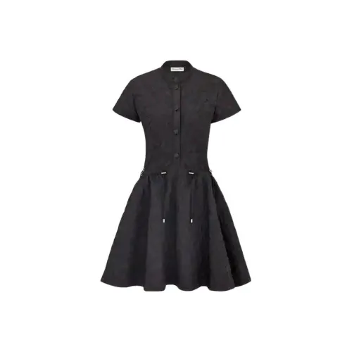 DIOR Black Женские Короткие Платья с Рукавами