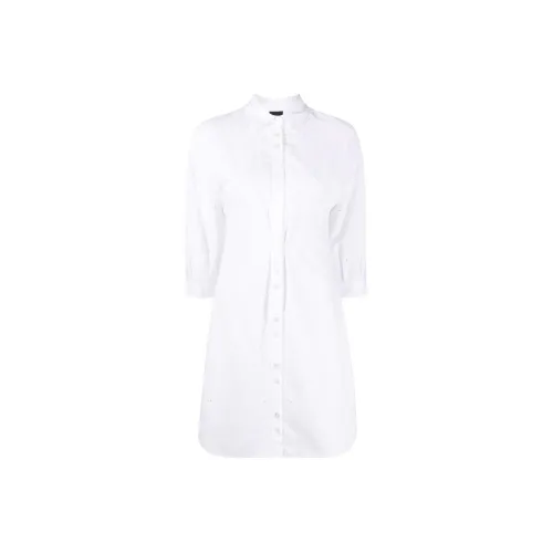 PINKO SS22 Длинное Платье с Длинными Рукавами Женское Белое