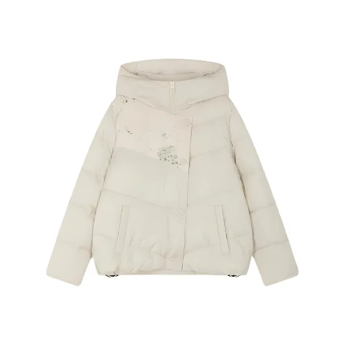 IHIMI Хлопковый пуховик женский кремовый бежевый