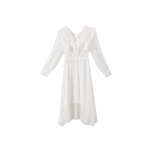 YUMOMO STAR Женские Длинные Платья с Рукавами