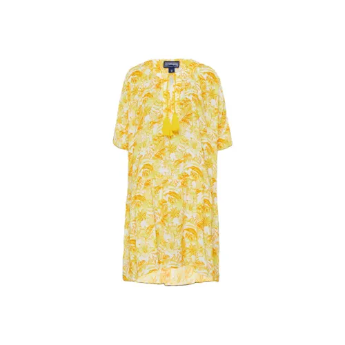 VILEBREQUIN Короткий рукав Платье Женское Кукурузный Желтый