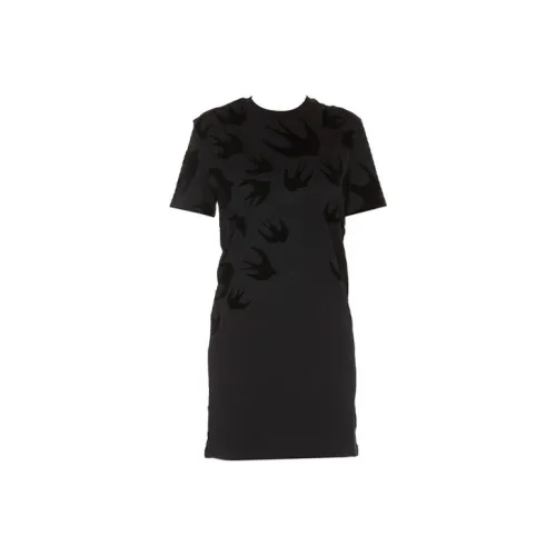 Alexander McQueen Black Женские Короткие Платья с Рукавами