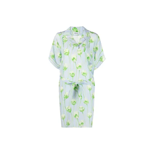 KENZO Светло-синий Женские Короткие Платья с Рукавами