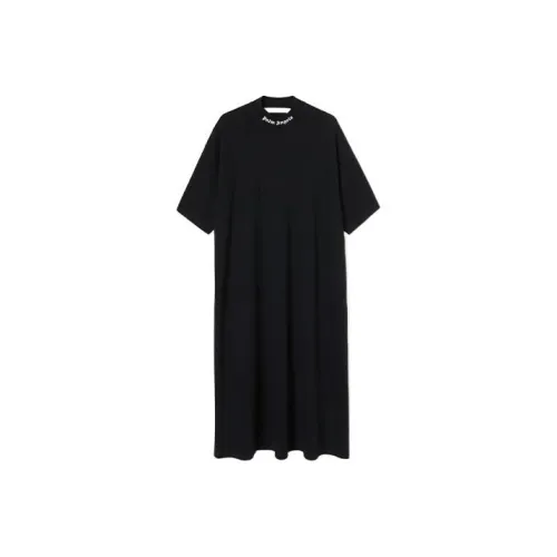 PALM ANGELS Черное Женское Короткое Платье с Рукавами