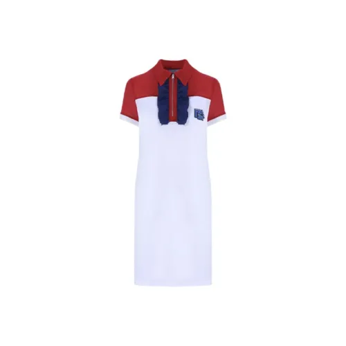 PRADA Red Женские Короткие Платья с Рукавами