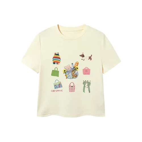 Ouyang Сырный белый Женские Футболки