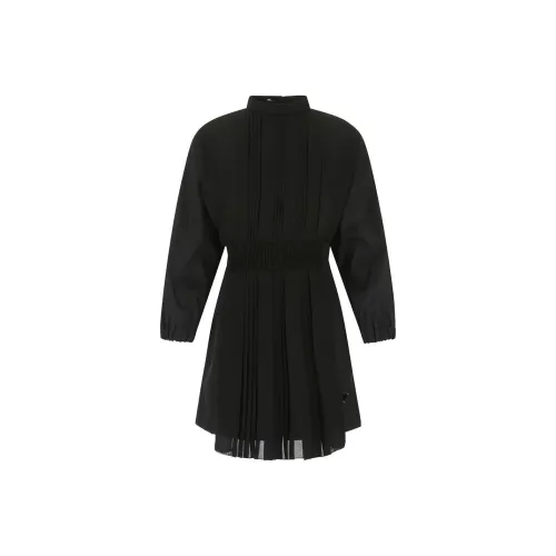 PRADA SS22 Длинное платье с длинными рукавами женское черное