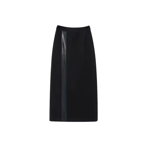 Ouyang Женские кожаные длинные юбки