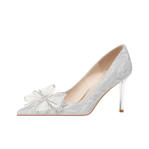 Lan Miao Узкий каблук Высокие каблуки Женские Серебряные
