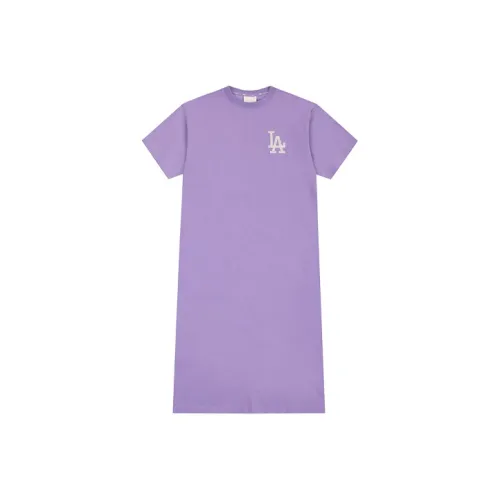 Mlb Base Logo Короткий рукав Платье Женское Фиолетовое
