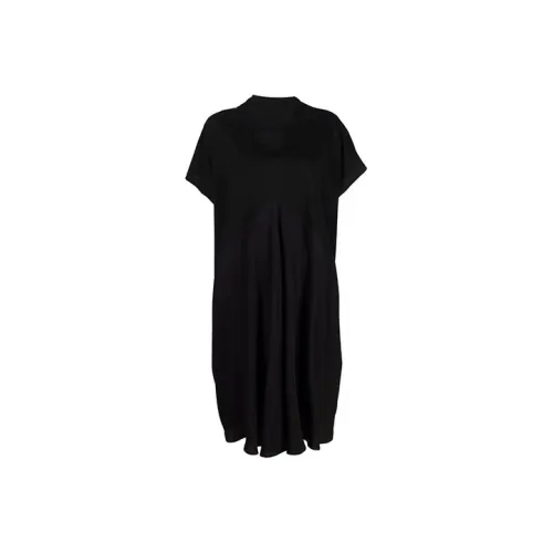RICK OWENS Black Женские Короткие Платья с Рукавами