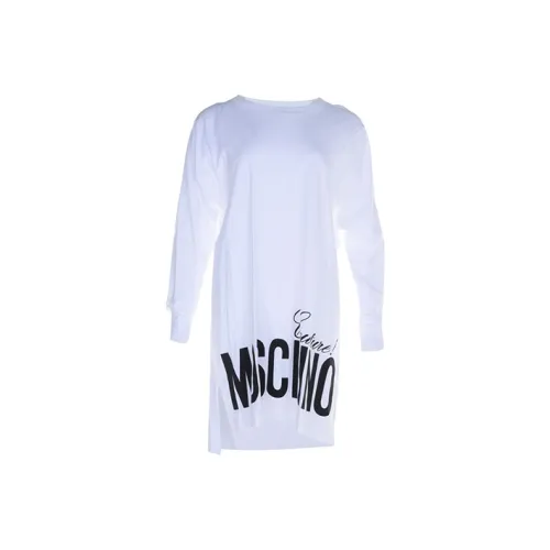 MOSCHINO Белое Женское Длинное Платье с Рукавами