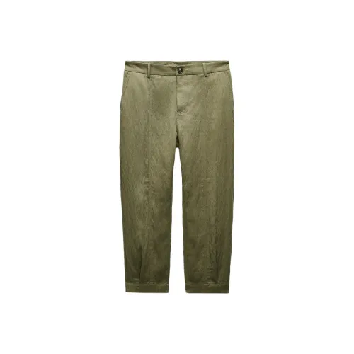 ZARA Повседневные брюки Женские Зеленые