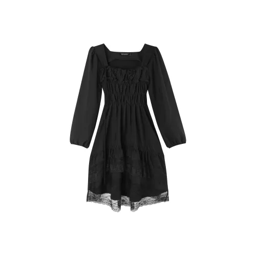 BIENKIMIIYE A-лайн Юбка Платье Черное