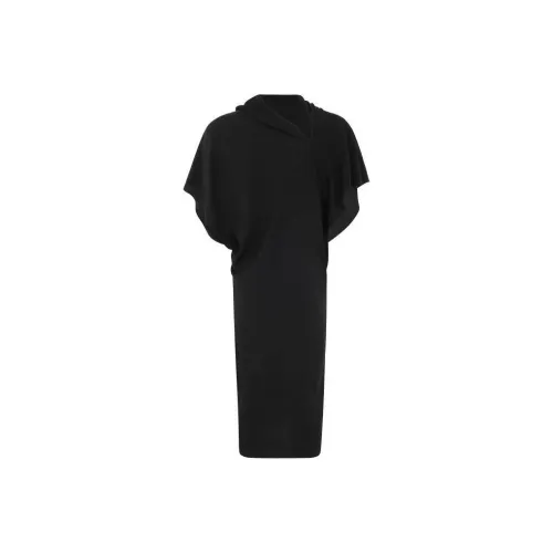 RICK OWENS Black Женские Короткие Платья с Рукавами