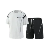 Комплект одежды (Серая рубашка с коротким рукавом Фотиния + Черные шорты)